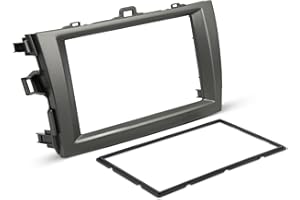 NuIth Grey Double DIN Radio Dash Kits for Toyota Corolla 2009-2013, Double Din Radio Mount Housing Bracket Installation Trim Bezel Kit Installation Aftermarket Stereo (Dash Kit)