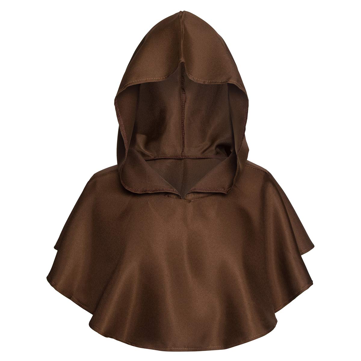 dream cosplay Monk Hood Medieval Cowl Hat Wicca Pagan Cape with Cross,Brown