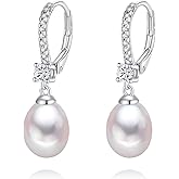 YAMI Pearl Drop & Dangle Earrings for Women, Freshwater/Saltwater Cultured Pearl in 925 Sterling Silver, Hypoallergenic Earrings for Sensitive Ears, Jewelry Gifts for Her, Every Day Wear Earrings
