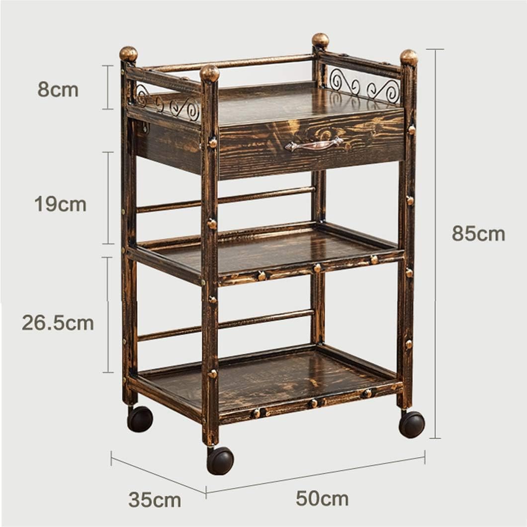 Retro Salon Hairdressing Trolley Hairdresser Barber Beauty Utility Cart,3-Tier Trolley with Drawers, Medical Carts,Spa Storage Systems: Home & Kitchen