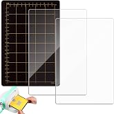 Threehoney 3 Pcs Die Cutting Plates 6" x 9" Magnetic Shim Cutting Plates | Magnetic Shim with Card Grids for Alignment, 2 Clear Acrylic Plates, Fits Embossing Machines Crafts Pad Accessory