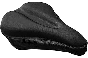 POEWVUF Universal Gel Bicycle Seat Cover, Comfortable Padded Cushion for Indoor Outdoor Cycling, Mountain Road Bikes, Peloton, Exercise (11inch*7.1inch)