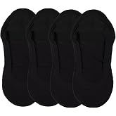 MeMoi 4 Pairs Women's Cushioned Fine Edge No-Show Sock Liner