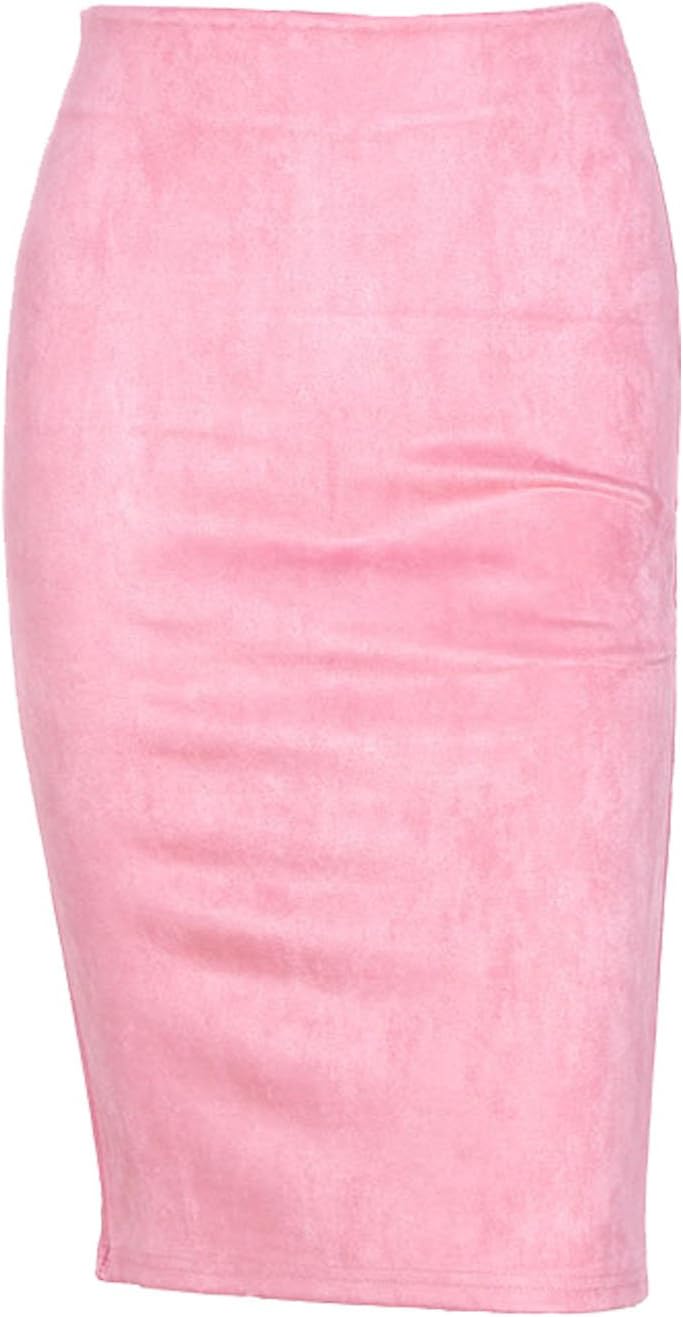 Byoauo Women Pencil Skirt - Autumn Winter High Waist Skirt Knee Length for Work
