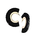 Mina Bohemian Statement Boho Tassel C Shape Fringe Updated Ethnic Warrior Hoop Earrings