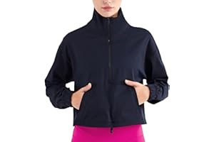 altiland Half Zip Pullover Cropped Jackets for Women Long Sleeve Workout Athletic Running Yoga Shirts