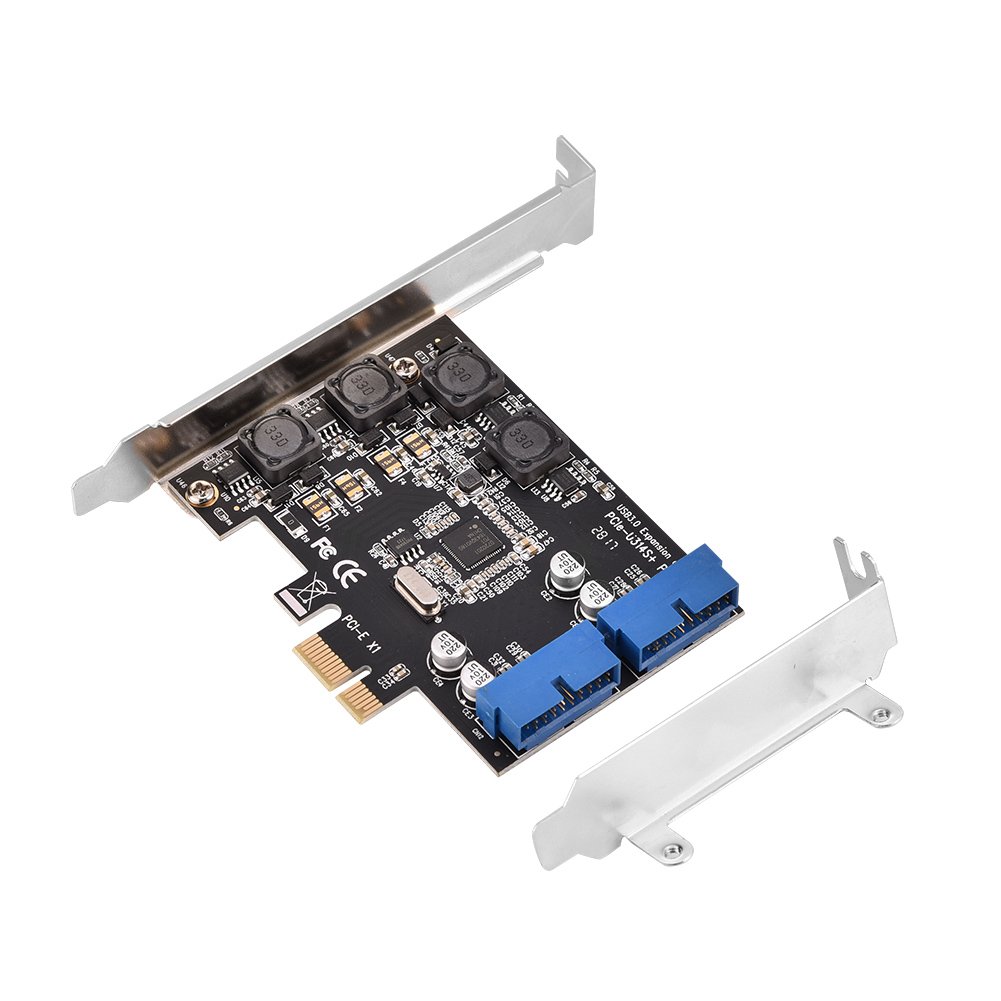 Tonysa Mini PCI-E PCI Express USB 3.0 Expansion Card to Internal 2 Port 19Pin Header Fast 5Gbps PCI-Express USB 3.0 Card Adapter with Low Profile for winXP,