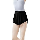 Daydance Mesh Pull On Ballet Skirt Elastic Point Dance Skirt for Teen Girls 12-14 Years, Women