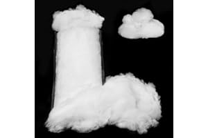 TROOER Christmas Fake Snow Decorations, Artificial Snow Cotton White Decoration, Flame Resistant Fluffy Snow for Xmas Party Crafts Winter Mantle Village Scenery Decor Christmas Tree Ornaments (4.2 OZ)