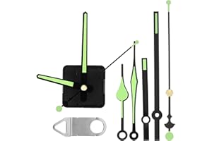 SEWACC 1 Set Luminous Clock Hands and Mechanism, Battery Operated Quartz Clock Movement Replacement Parts for DIY Wall Clocks Repair Parts