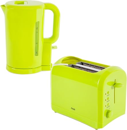 Abode Lime Green Electric Cordless Jug Kettle And 2 Slice Toaster