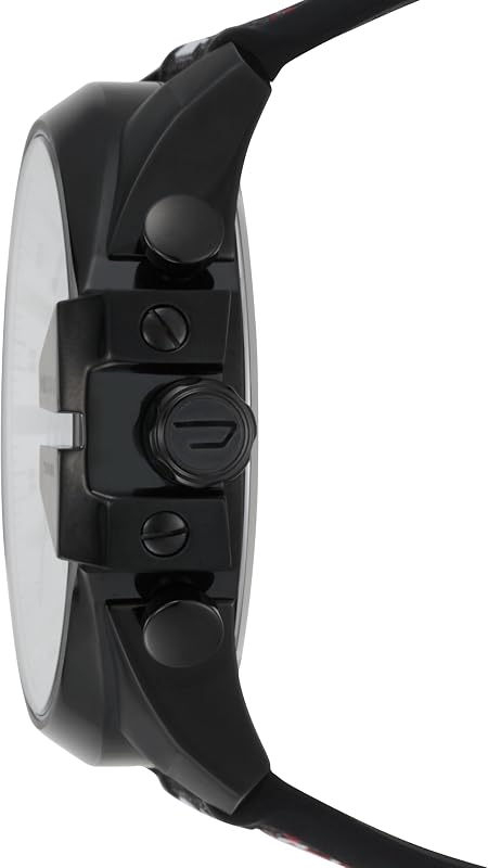 Herrenuhr Mega Chief, Chronographenwerk, 51mm Schwarzes Edelstahlgehäuse mit einem Nylon, Silikon Armband, DZ4512