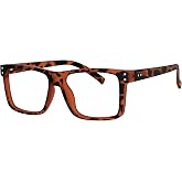 Eyekepper Tortoise Shell Glasses, 1.5x Oversized Readers for Men Women | Square Mens Womens Reader Eyeglasses, All-Day Comfort Spring Hinges, Large Ladies Cheaters, Scratch Resistant Work/Crafts