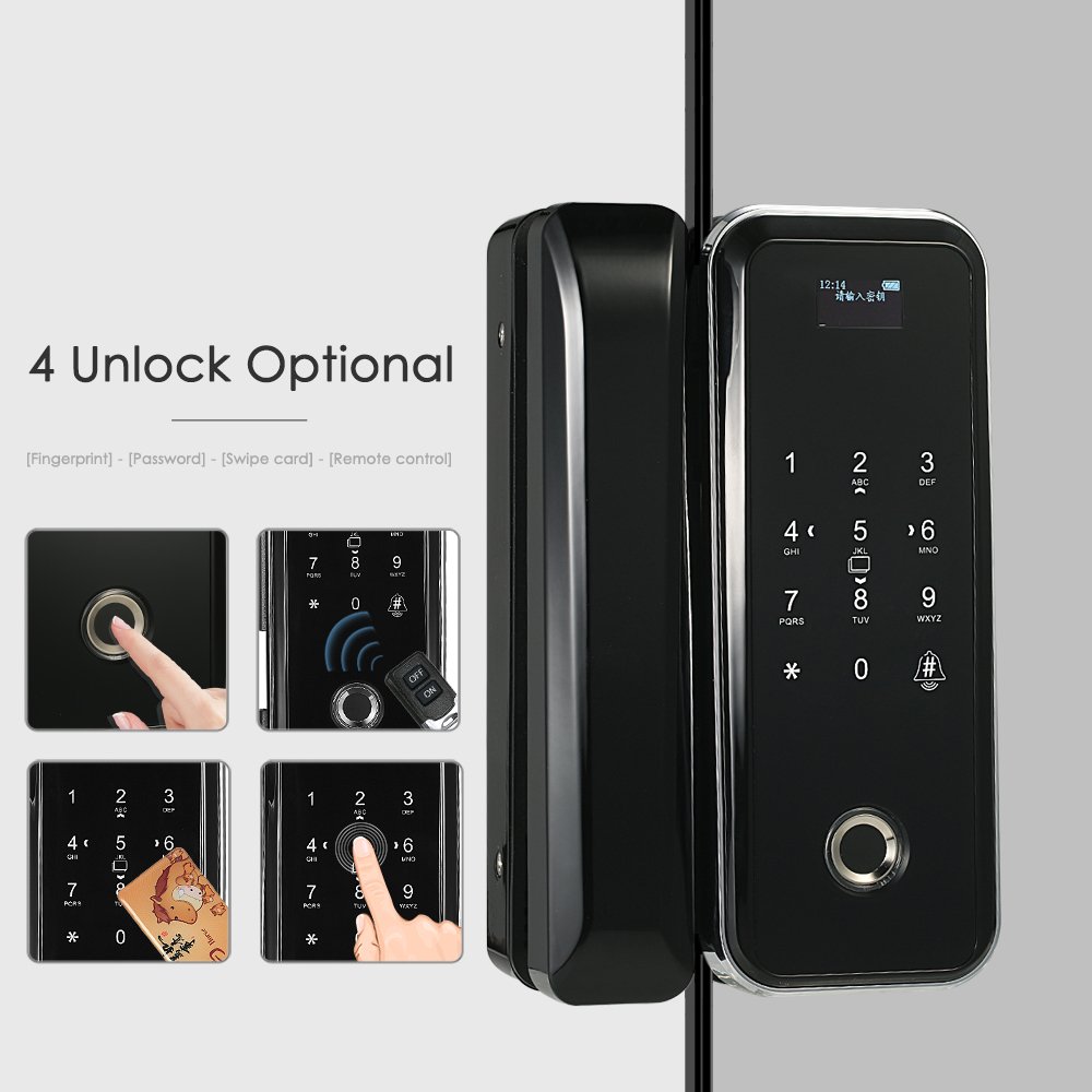 安い購入 Decdeal スマートロック デジタルロック ガラスドアロック 指紋認証 パスワード Icカード 指紋 リモコン ダブルオープンガラス ドア用指紋とタッチスクリーン B07brm23tb ブラック ブラック Seal限定商品 Www Naturalnails Es