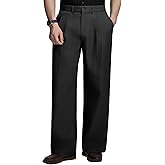 Susclude Mens Casual Dress Pants Old Money Baggy Wide Leg Pleated Slacks Vintage Stylish Loose Fit Work Trousers