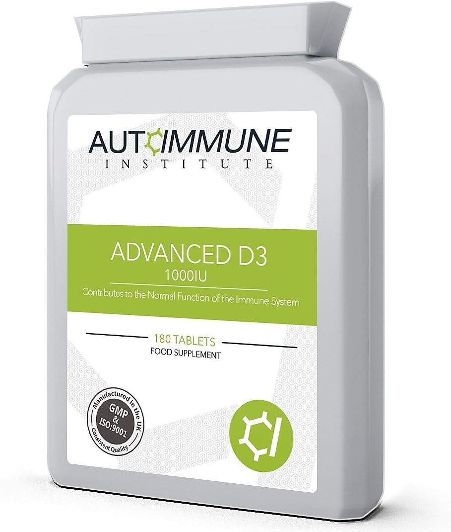 Vitamin D3 Tablets (Six Month Supply) - 1000IU Vitamin D3 Supplement. Well Absorbed Cholecalciferol. Made in The UK. Gluten Free. Suitable for Vegetarians. Advanced D3