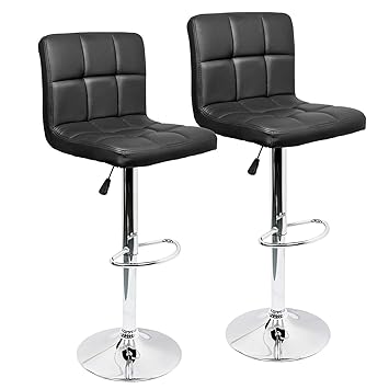 MBTC Cadbury Cafeteria Bar Stool Chair in Black (Set of 2)