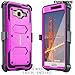 COVRWARE Aegis Series Compatible with Galaxy J3 (2016)/ J3 V/Sky/Sol/ j36/ j36V/Amp Prime/Express Prime Full-Body Holster Armor Case with Built-in Screen Protector, Belt-Clip, Kickstand, Purple