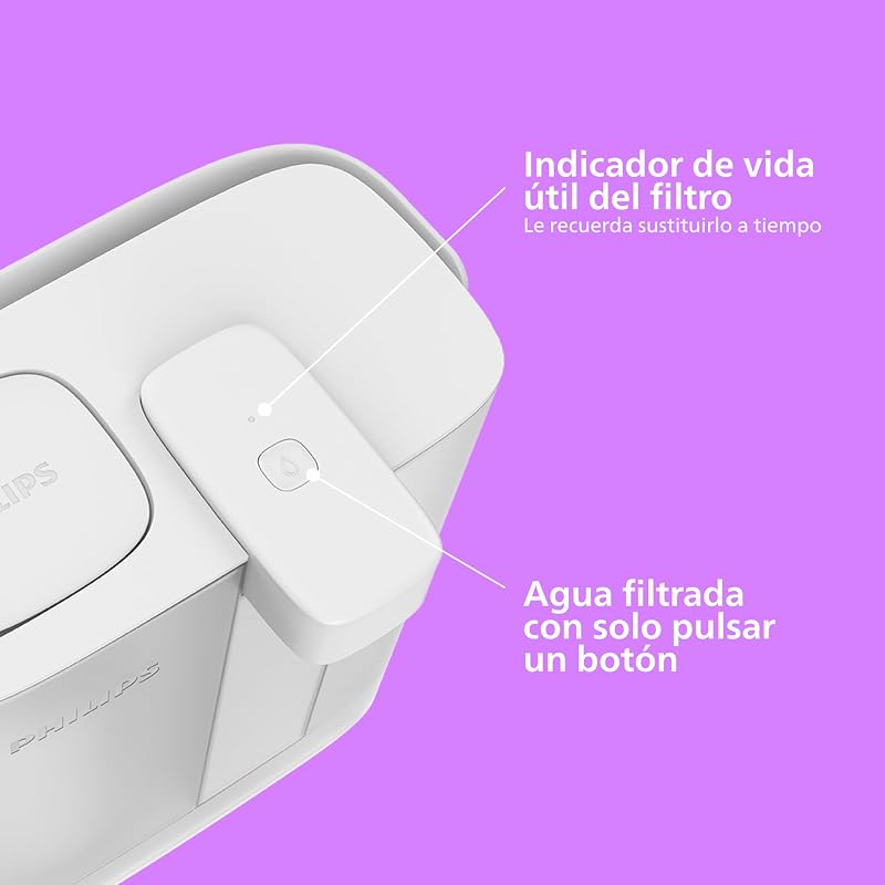 Philips Water Instant Water Filter, 3 cartuchos de filtro de substituição SOFTENING+, até 50% mais redução de cal, capacidade de 3 litros, fluxo rápido de 1 l/min, recarregável via USB-C — foto 4 de 8
