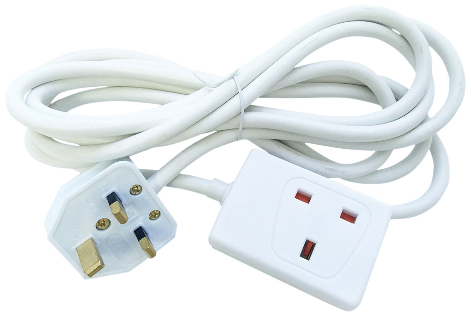 Eagle White Single Gang 13 A Extension Lead (2 Metre)