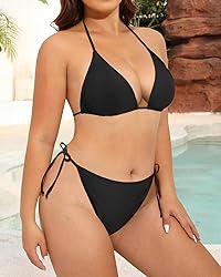Tempt Me Women Plus Size Triangle Bikini String Two