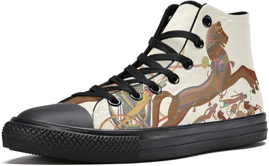 LORVIES Ancient Egyptian Mens Canvas High Top Sneakers Sports Shoes