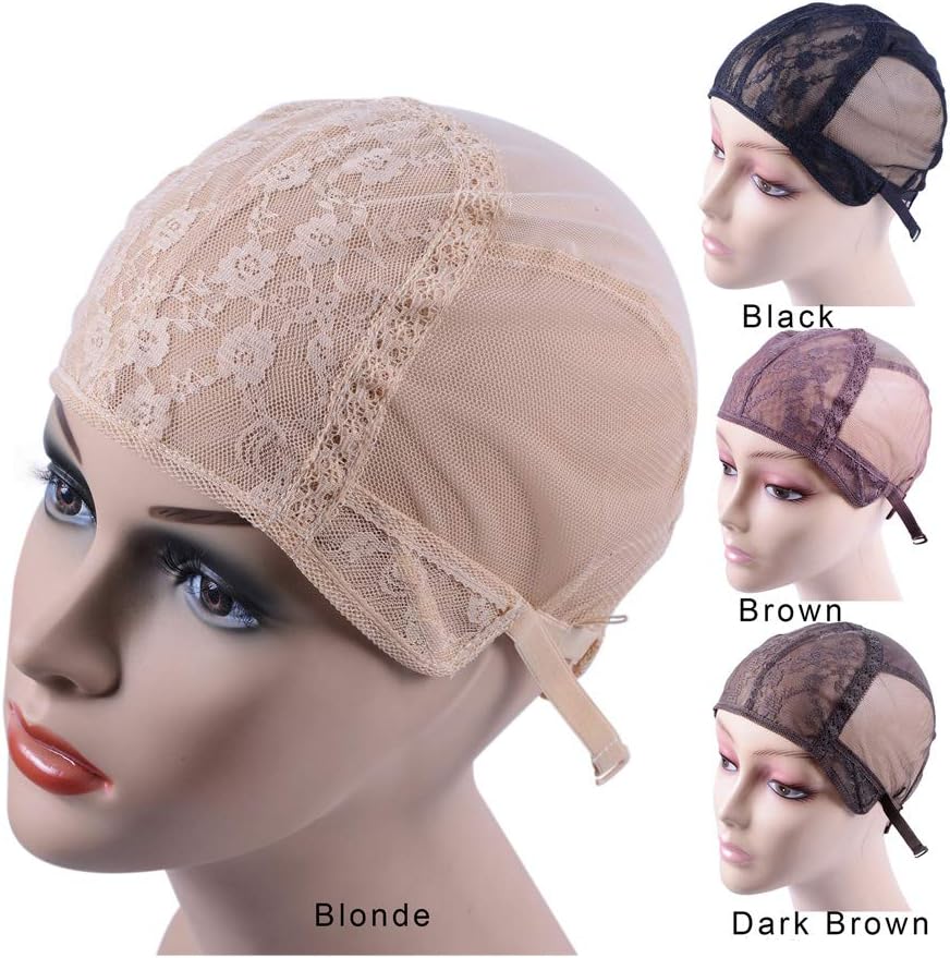 Double Lace Wig Cap for Making Wigs With Adjustable Strap on the Back Glueless Wig Caps Hairnets (Blonde M 54cm) - Image 4