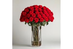 GlobalRose Real Fresh Cut Red Roses - 75 (3 Bundles of 25) Fresh Flowers Bouquet for Wedding, Birthday, Anniversary, or Home Decor - Next Day Delivery Gift