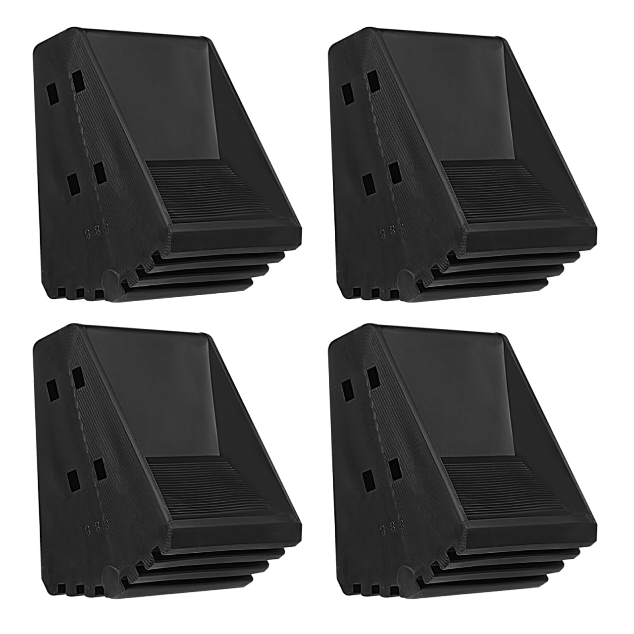 VILLCASE 4pcs Extension Ladder Feet Replacement, Non-Slip PVC Pads for Step Ladder Feet, Black, Sector, 6.1x1.7cm