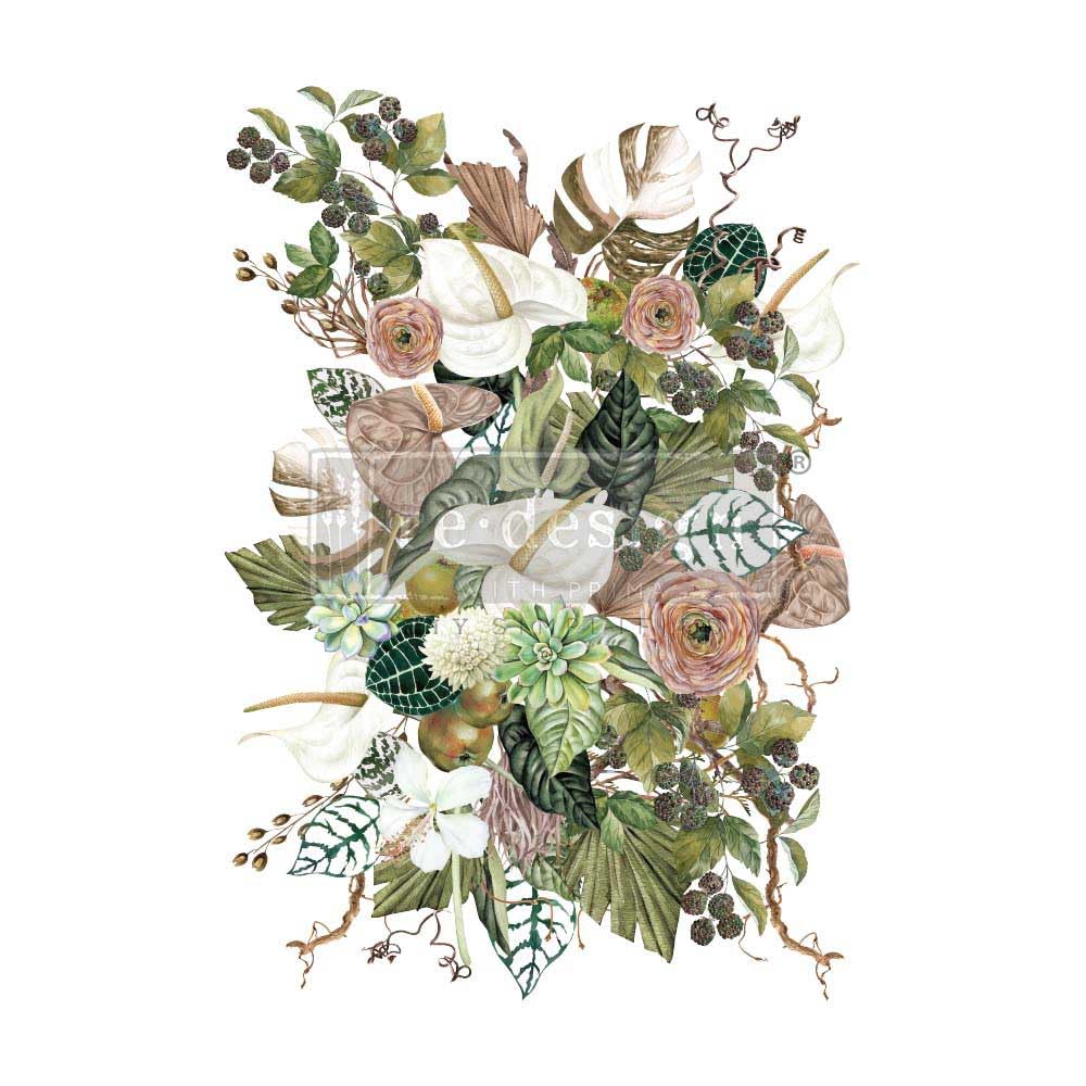 Redesign with Prima Decor Transfers Anthurium 24"x35" Wall Decals DIY Wallpaper Wall Stickers Murals Decor for Kitchen Living Room Bedroom Bathroom Nightstands Table Décor