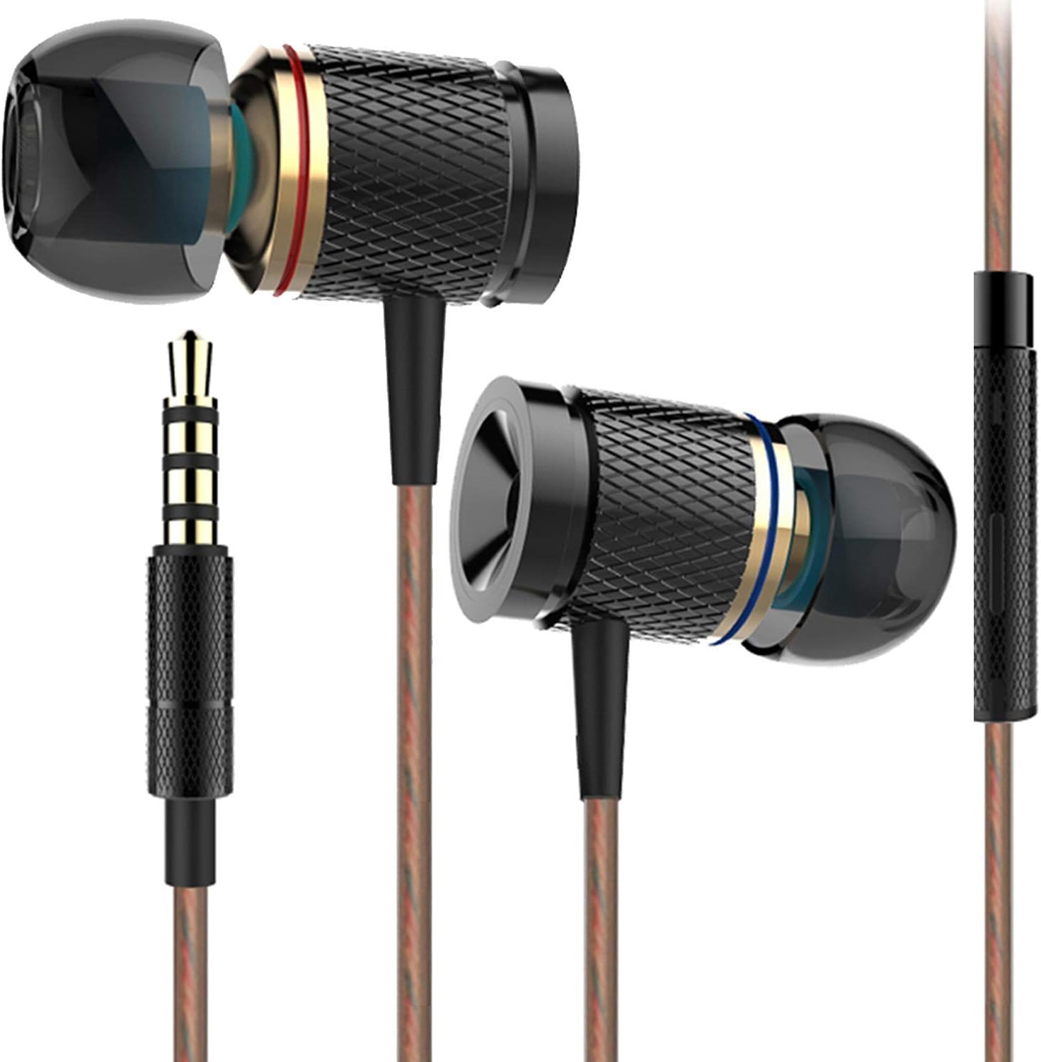 Herun 3.5mm in-Ear Wired Noise Cancellation Earbuds/Earphones/Headphones with Remote Micphone Compatible with iPhone Android All 3.5 mm Audio Devices: Home Audio & Theater