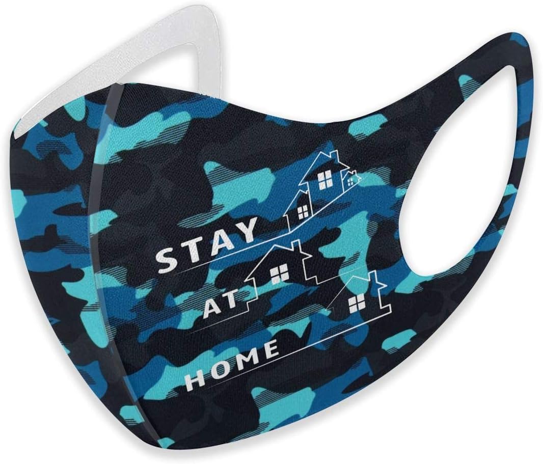 C-Ovid 19 Lets Stay at Home Unisex Washable Reusable Ma-sk Anti Dust Mouth Face Perfect for Stay Safely Face Ma-sk