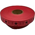 The Ticket Gurus-roll of 2000 Red Star Tickets Single Roll Consecutively Numbered Raffle Tickets