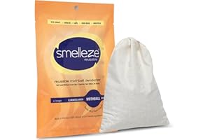 SMELLEZE Reusable Mothball Smell Remover & Odor Eliminator – Eliminate Moth Balls & Musty Smell – Natural Deodorizer for Clothes Storage, Furniture, Drawers, Basements – Unscented & Safe – 150 sq. ft.