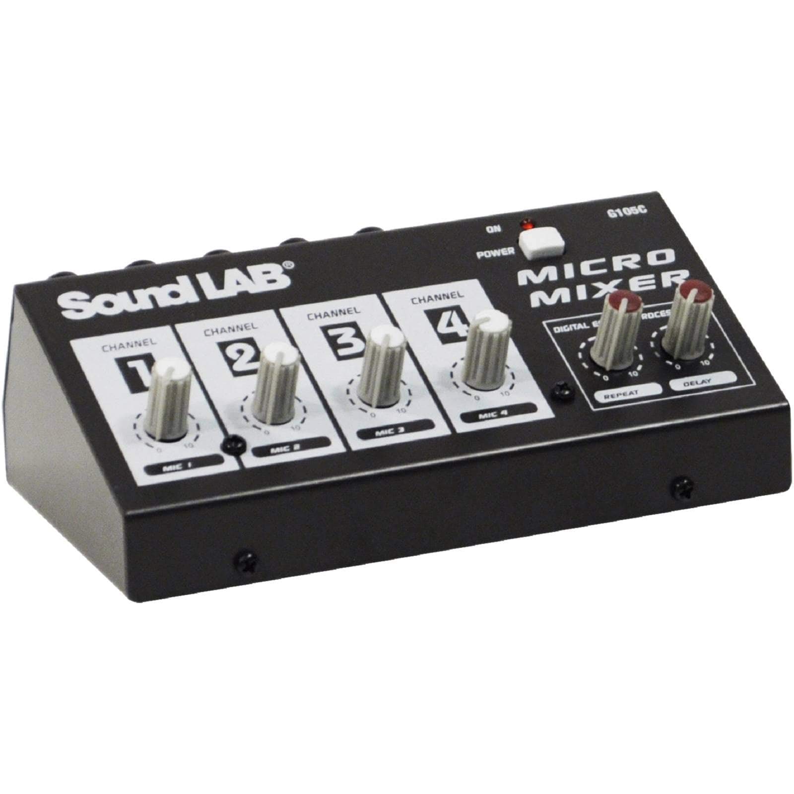 Soundlab 4 Channel Mono Microphone Mixer with Effects