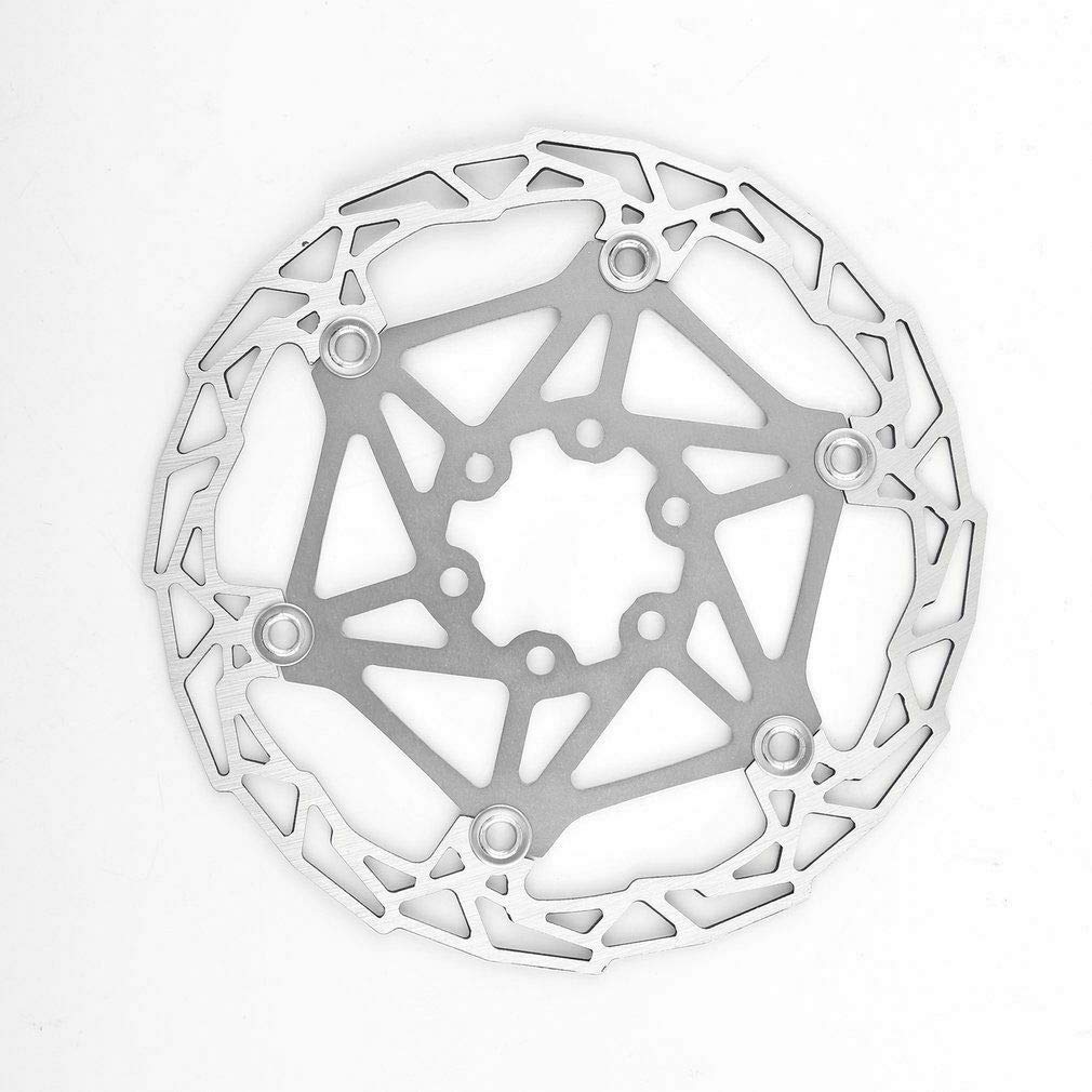 TOTMOX 2PCS 160mm Bicycle Disc Brake Floating Rotor with 6 Bolts for Road Bike, Mountain Bike, MTB, BMX (Sliver)