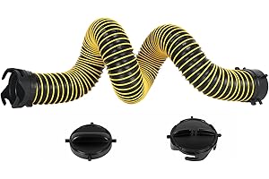 LITBM 5FT RV Sewer Hose Extension, 24-Mil Heavy Duty TPE Material for Abrasion Resistance and Crush Protection, Camper RV Extension Hose with Pre-Attached Bayonet Fittings, Yellow