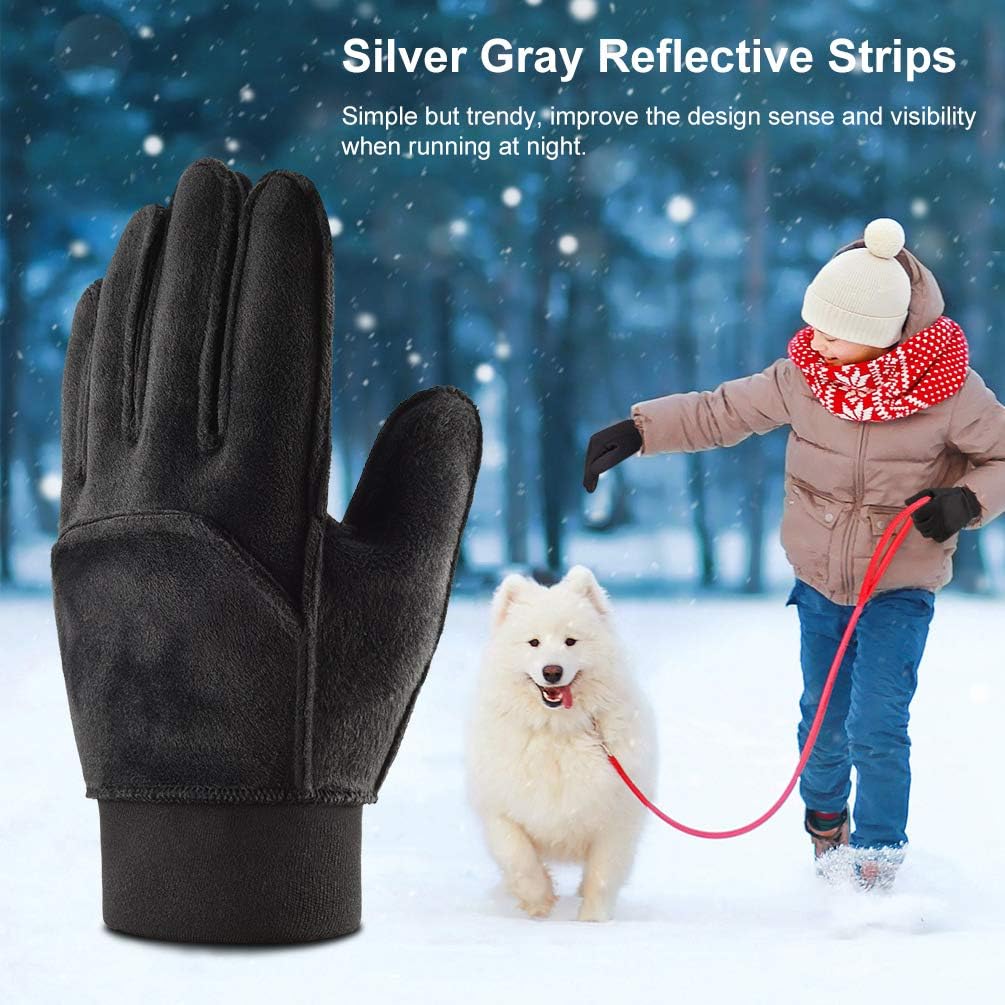 Vbiger Kids GlovesWinter Gloves Touch Screen Gloves Anti-slip Cycling Gloves Sport Gloves for Children Kids Black Gloves: Clothing