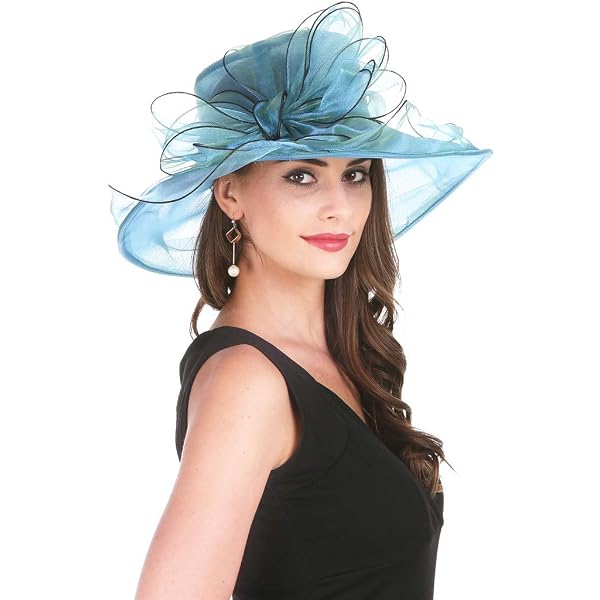 YOLAI Womens Party Church Derby Top Hats Organza Sun Visor  display picture 1