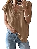Saodimallsu Womens V Neck Sweater Vest Oversized