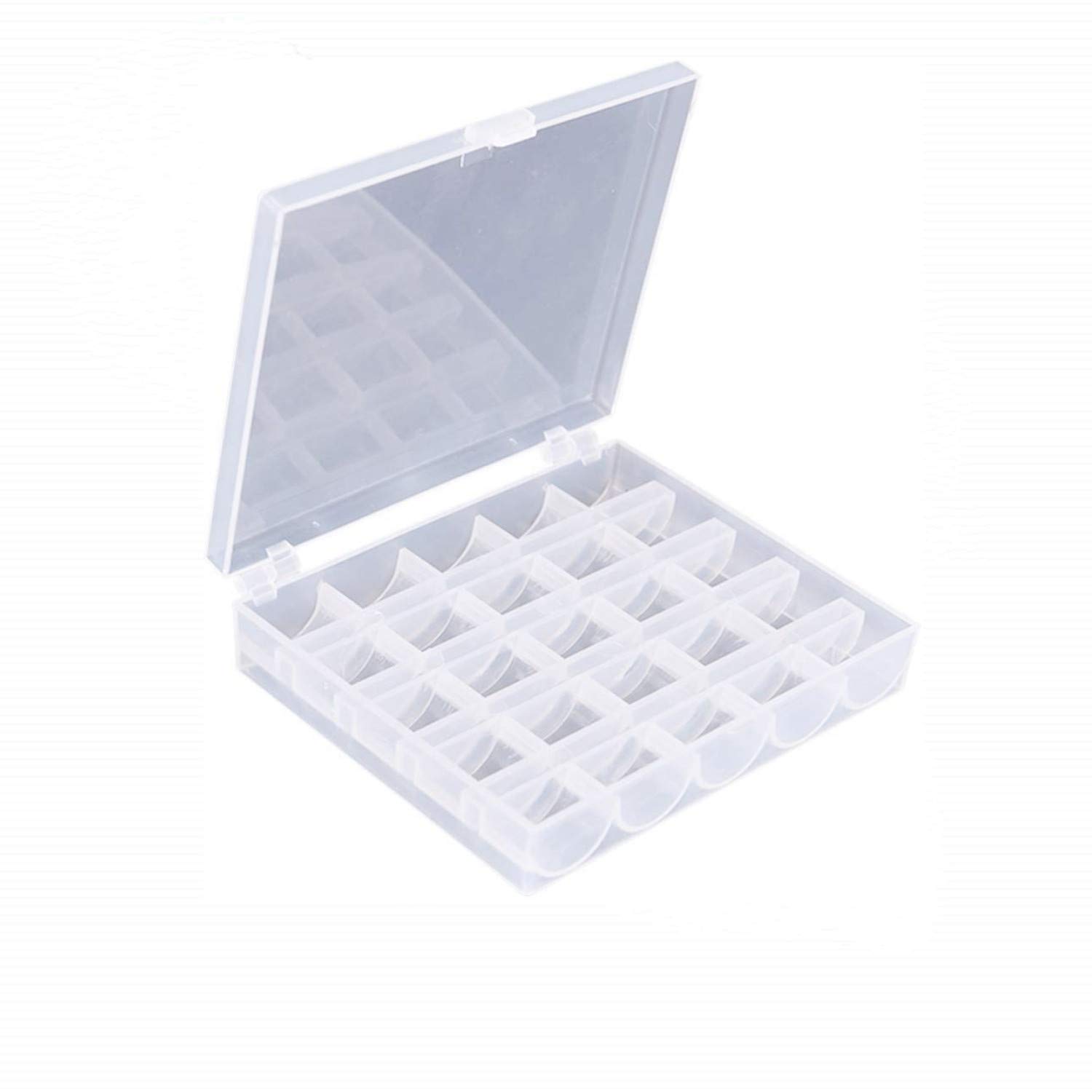25 Slots Empty Bobbins Spools Box Organizer Sewing Craft Plastic Case Storage Box Container for Sewing Machine Bobbins