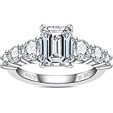 Raivari Moissanite Promise Rings 3-5cttw Pear/Emerald/Marquise/Oval Cut D Color VVS1 S925 Sterling Silver Stackable Wedding Engagement Rings for Women with Certificate Elegant Gift Packed