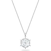 Swarovski Magic Pendant Necklace, Snowflake Motif with Clear Crystals in a Rhodium-Finished Setting, Part of the Swarovski Ma