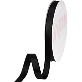 VATIN Double Face Black Satin Ribbon 1/2" Continuous 50 Yards,Black Polyester Fabric Ribbon use for Bows Bouquet, Gift Wrapping, Floral Arrangement Wedding Decoration