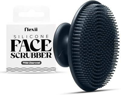 flexii Silicone Face Scrubber Charcoal – Gentle Facial Cleanser for All Skin
