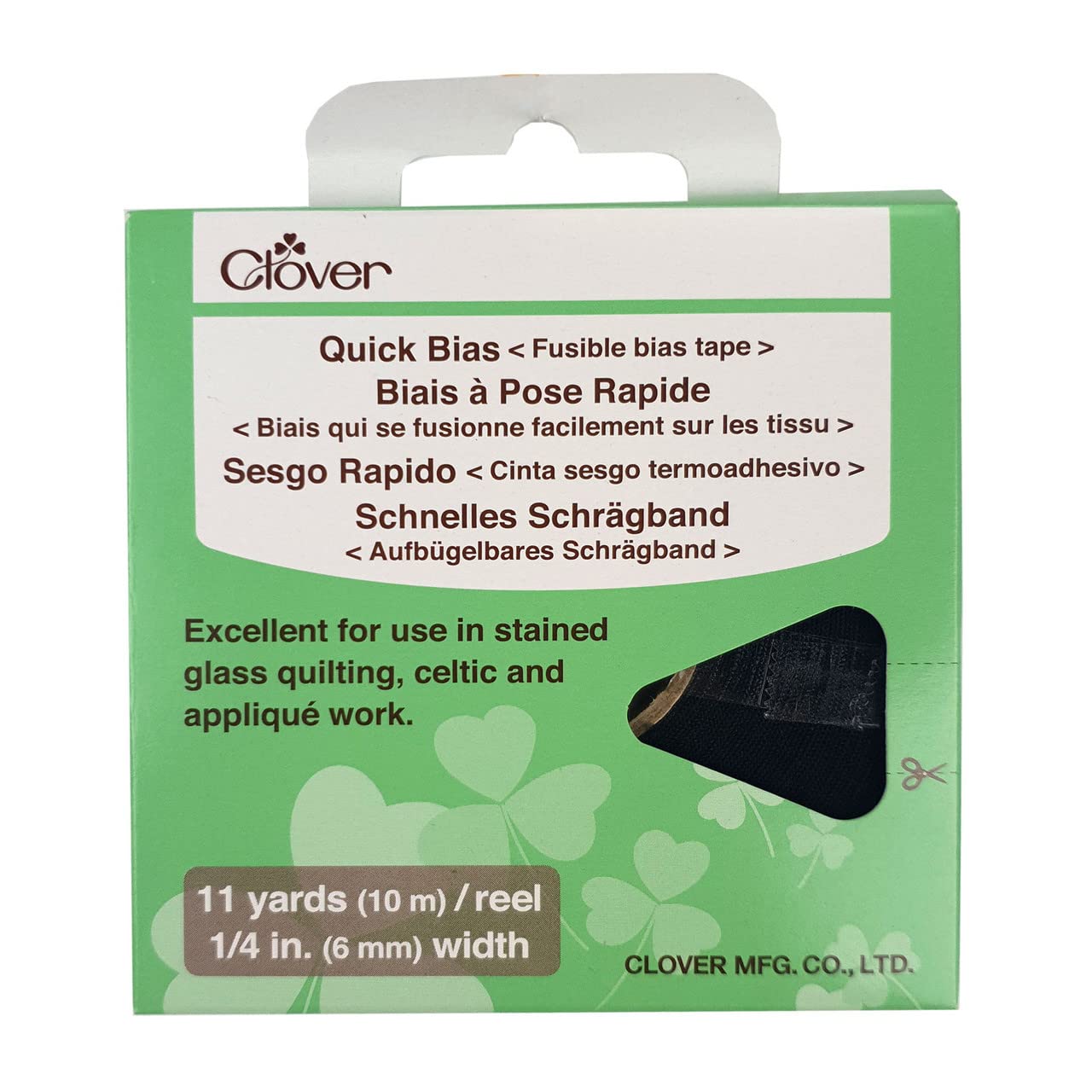 clover Quick Bias Tape: 6mm x 10m: Black, 6