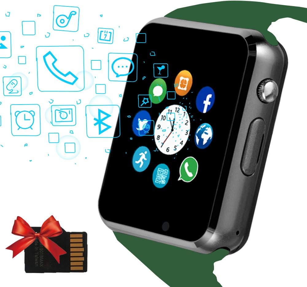 Janker Smart Watch, Bluetooth Smartwatch Android iOS Phone Compatible Unlocked Watch Phone with SIM Card Slot Camera Pedometer Touch Screen Music Player Wrist Watch for Men Women Kids