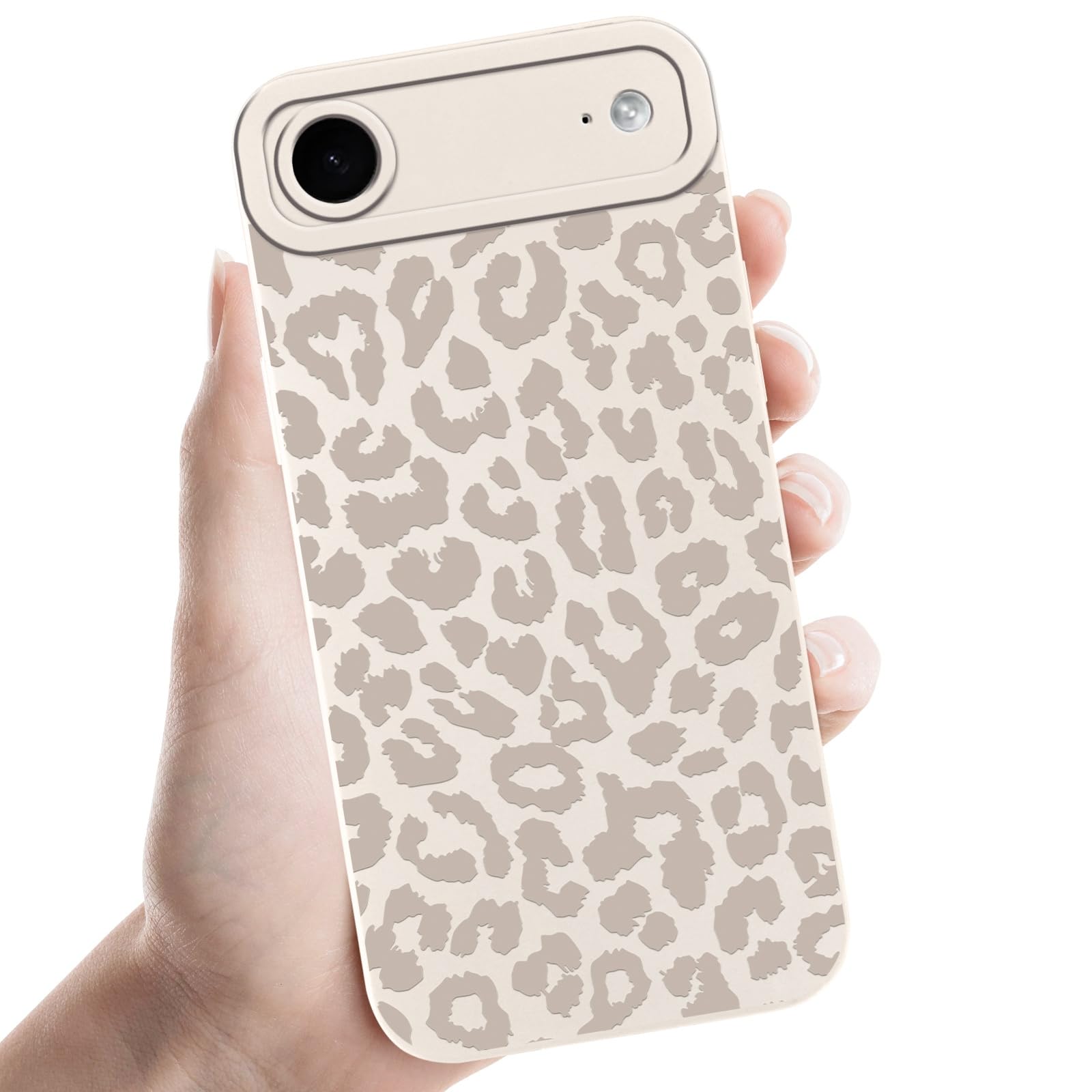 Cinysnt Cute Cheetah Print Phone Case for iPhone Air White Luxury Leopard Case 6.5", Aesthetic Pattern Design Cover Full Camera Lens Protective Shockproof Soft Slim TPU Funda for Women Girls