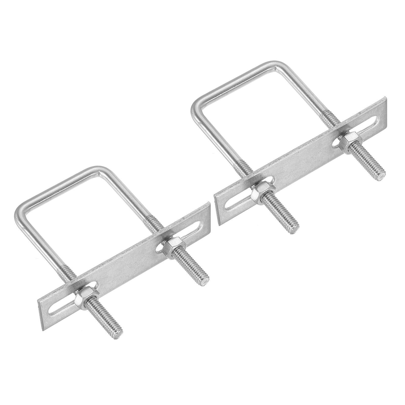PATIKIL M6x40x80mm Square U-Bolts Kit, 2Set 304 Stainless Steel Square U Shaped Bolts Replacement Parts with Frame Plates and Nuts for Ski Board Sailboat Trailer โ image 1