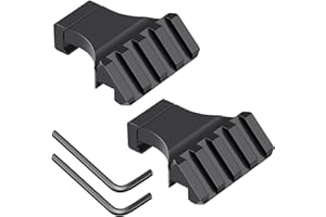 LONSEL 45° Picatinny Offset Rail Mount, 3 4 5 Slots 45 Degree Offset Picatinny Rail Mounts Aluminum Low Profile Adapter for Flashlight Laser Sight Optics